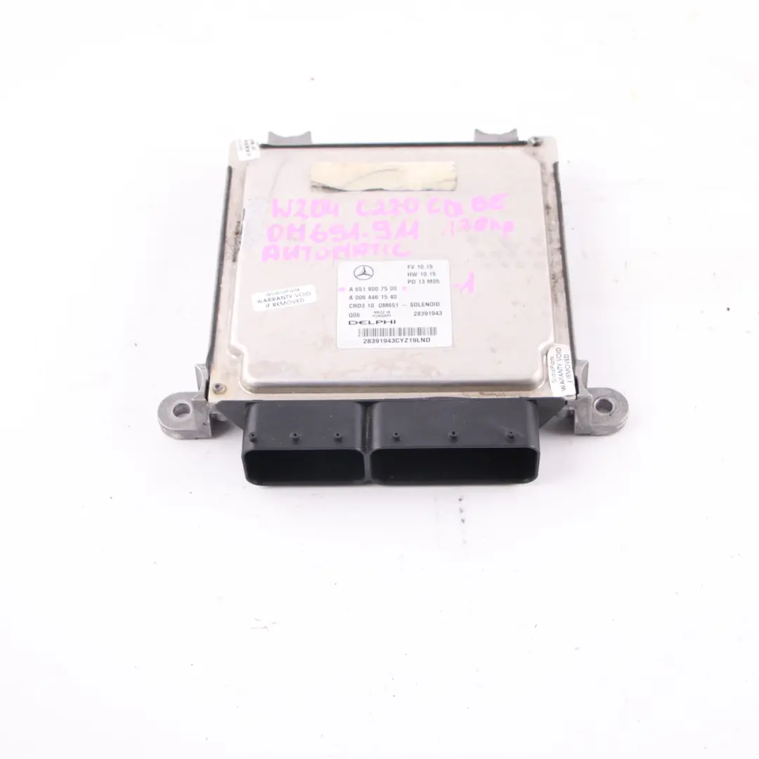 Mercedes W204 C220CDI BlueEFFICIENCY OM651.911 Engine ECU Automatic - SKU A6519007500-1 - Part number A6519007500