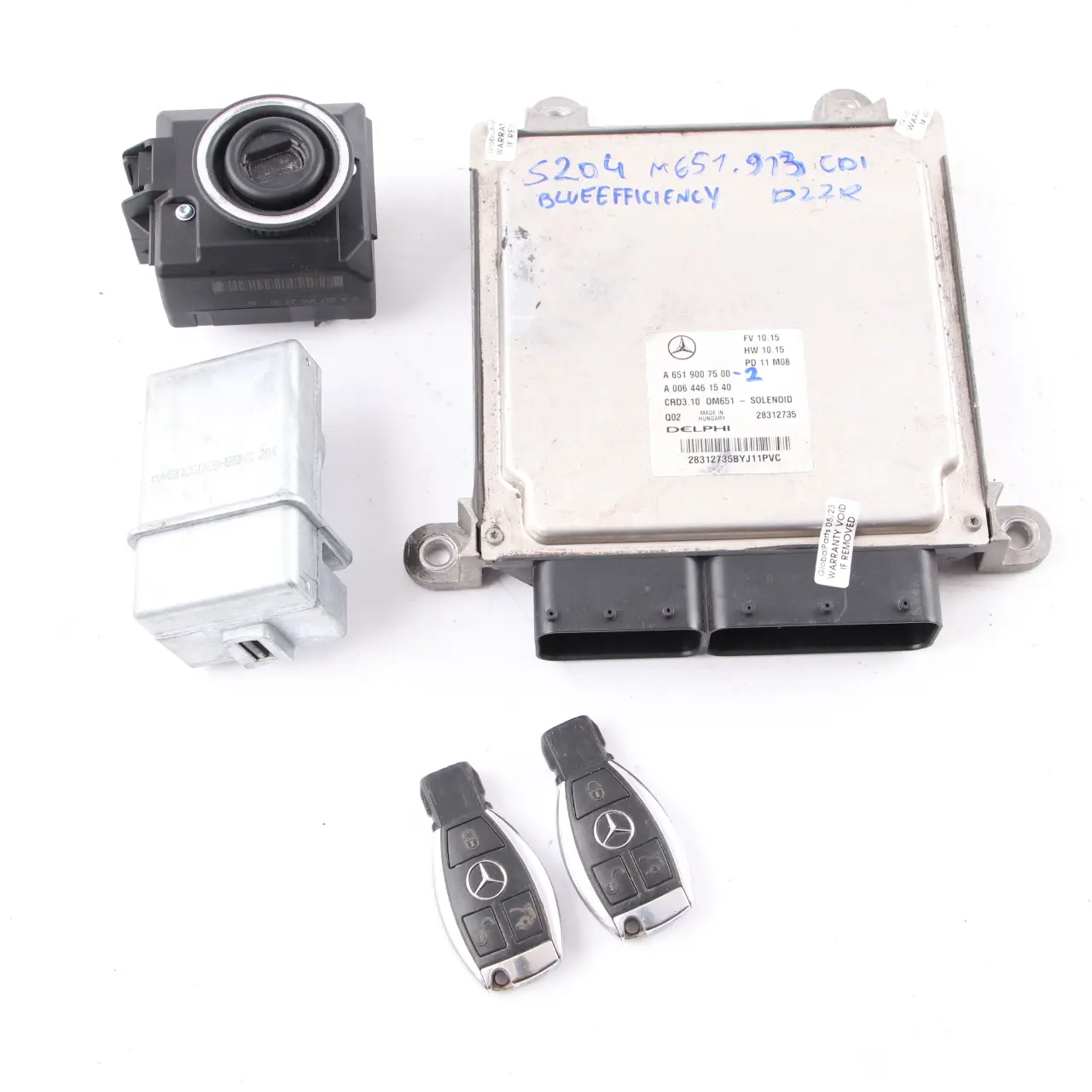 Mercedes-Benz W204 C200CDI OM651.913 Motor ECU Kit A6519007500 Sleutels
