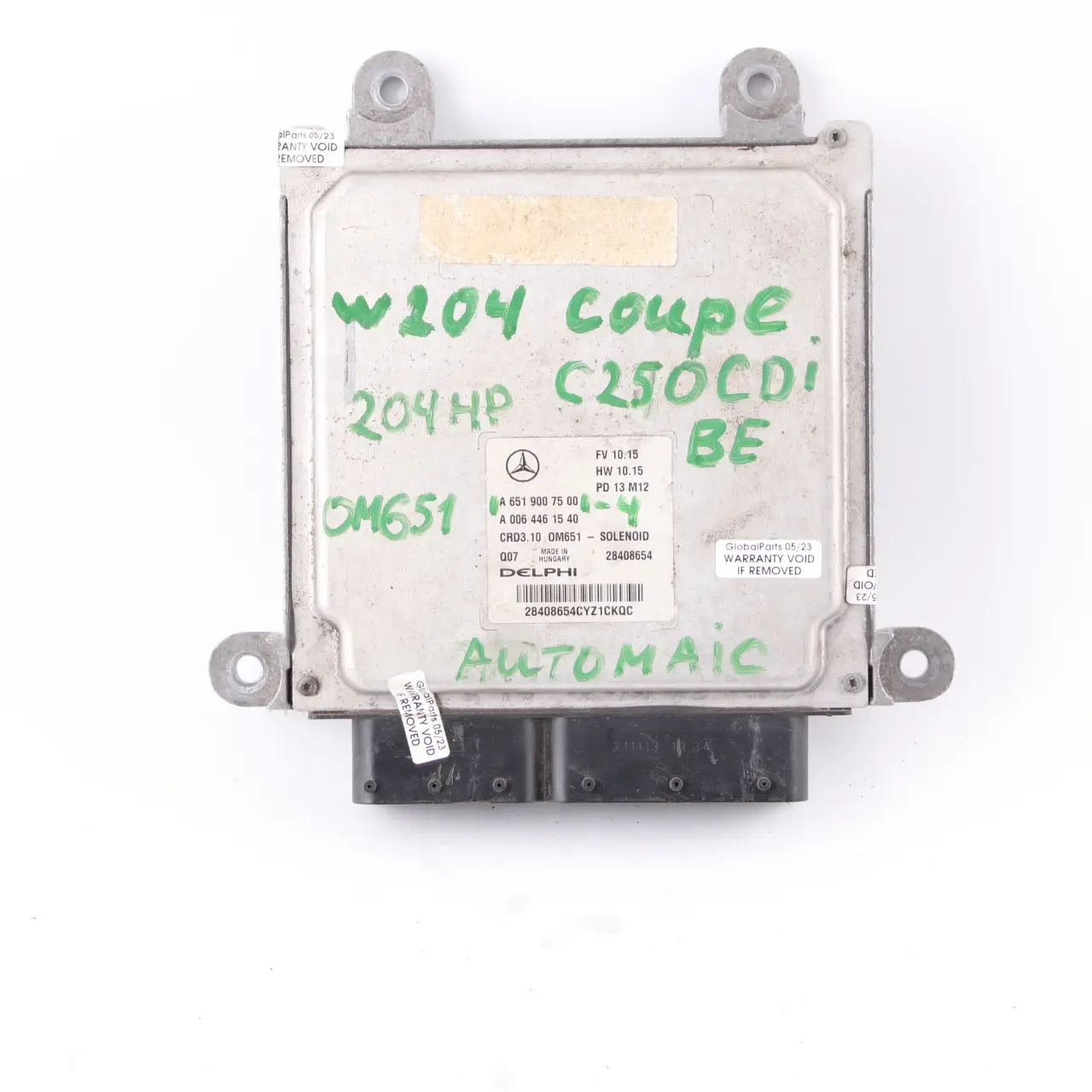 Mercedes W204 C250 CDI BlueEFFICIENCY OM651.911 Engine ECU A6519007500 Automatic