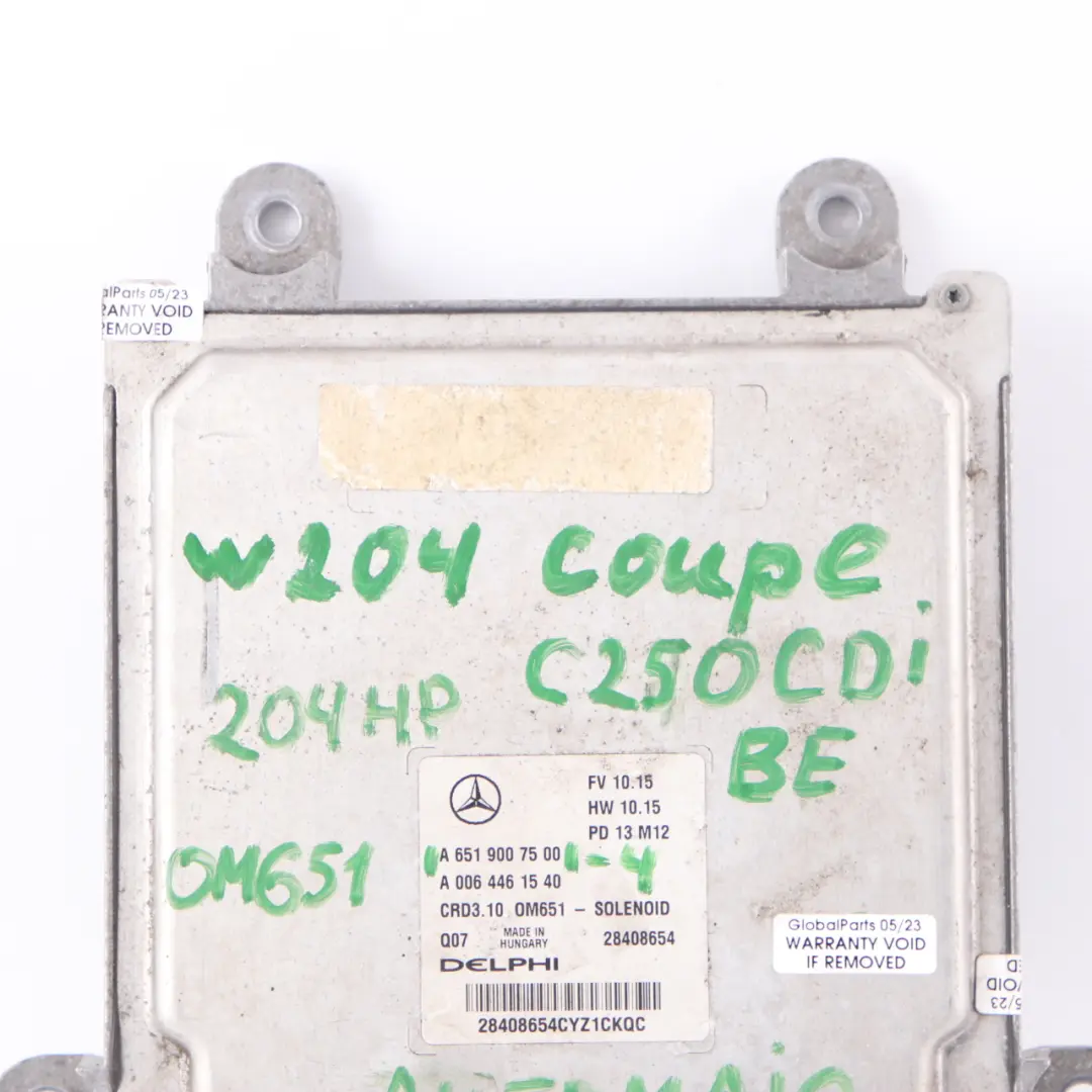 Mercedes W204 C220CDI BlueEFFICIENCY OM651.911 Motor ECU Automático - SKU A6519007500-4 - Número de pieza A6519007500