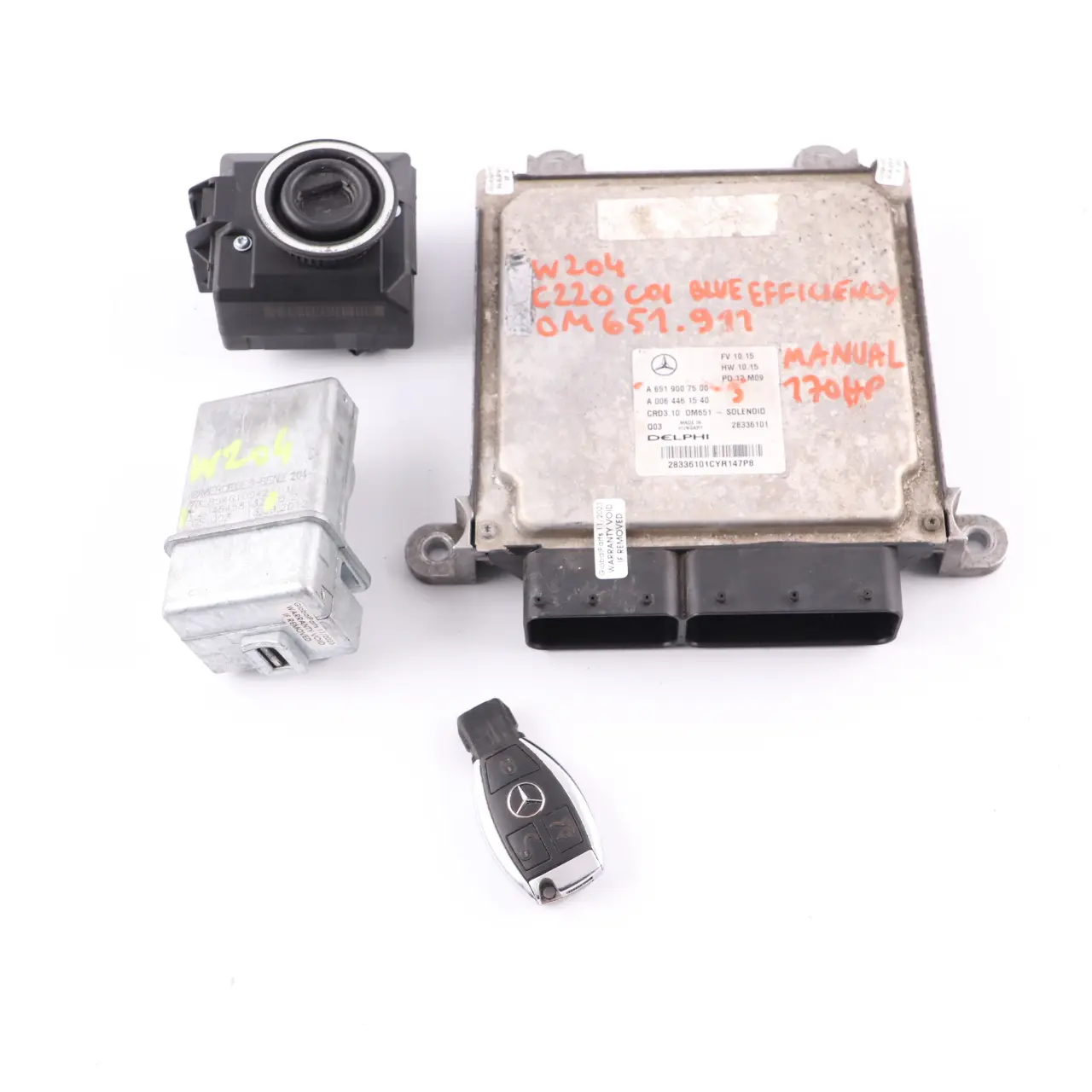 Mercedes W204 C220CDI BlueEFFICIENCY OM651.911 Kit ECU Motor A6519007500 Llave