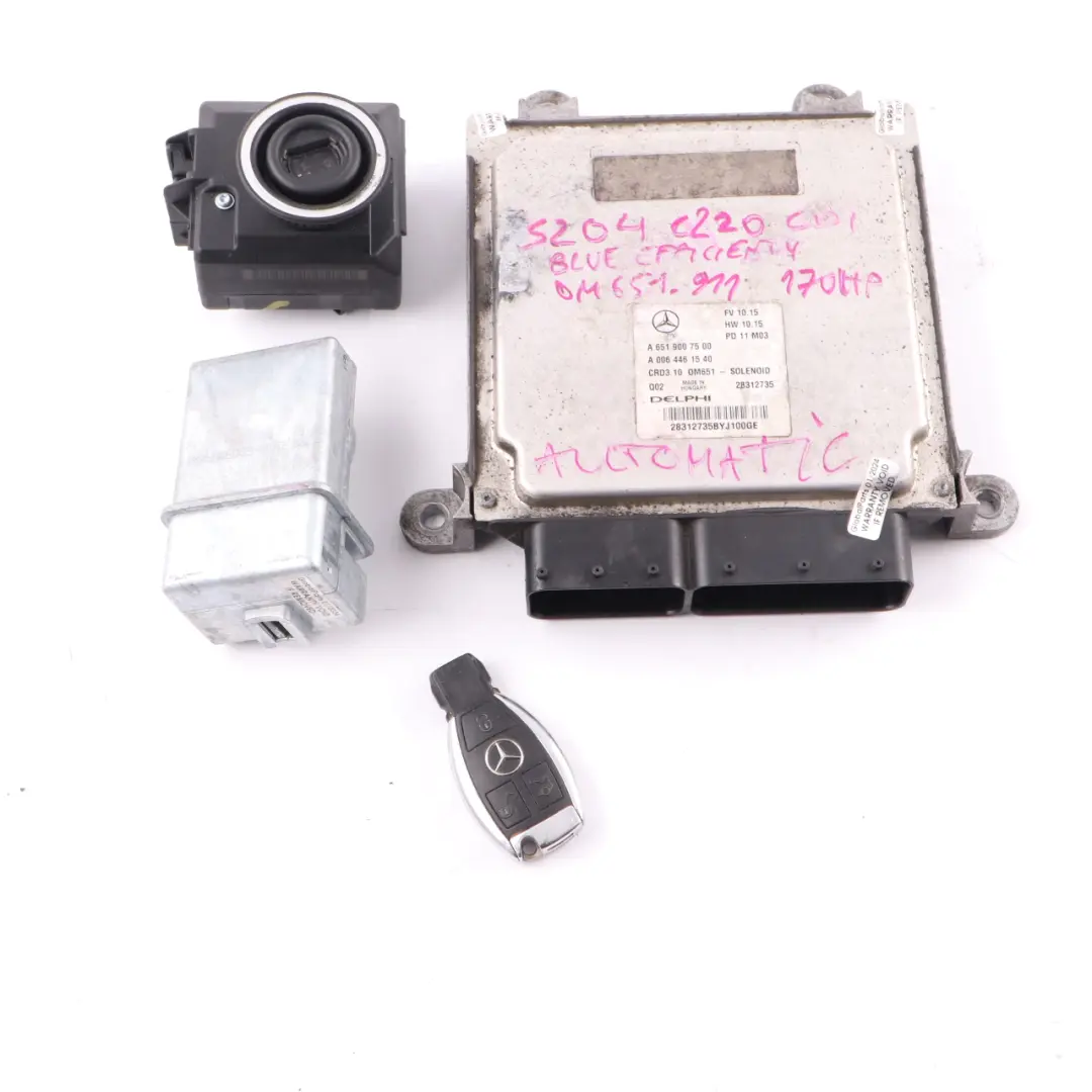 C220CDI BlueEFFICIENCY OM651.911 Engine ECU Kit Key to Mercedes W204 with Part number A6519007500 Mercedes W204 C220CDI BlueEFFICIENCY OM651.911 Engine ECU Kit Key - SKU A6519007500-6 - Part number A6519007500