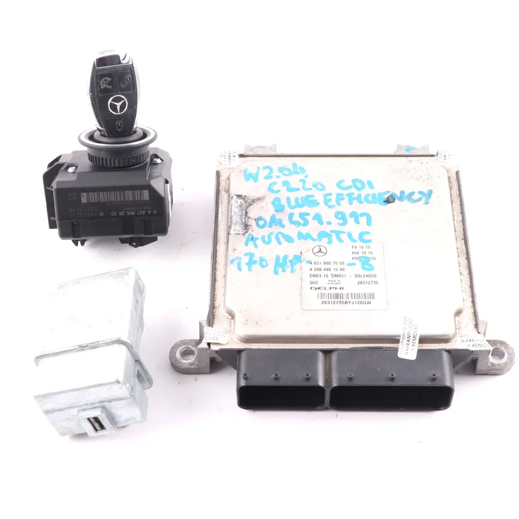 C220CDI Blueefficiency OM651.911 Kit ECU Motor Llave para Mercedes W204 con número de pieza A6519007500 Mercedes W204 C220CDI Blueefficiency OM651.911 Kit ECU Motor Llave - SKU A6519007500-8 - Número de pieza A6519007500