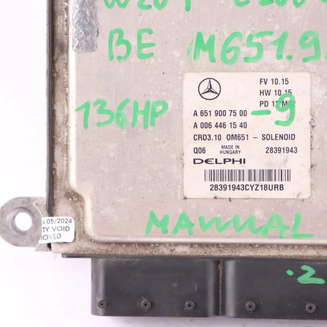 Mercedes W204 C200 CDI BlueEFFICIENCY 651.913 136HP Kit ECU - SKU A6519007500-9 - Número de pieza A6519007500