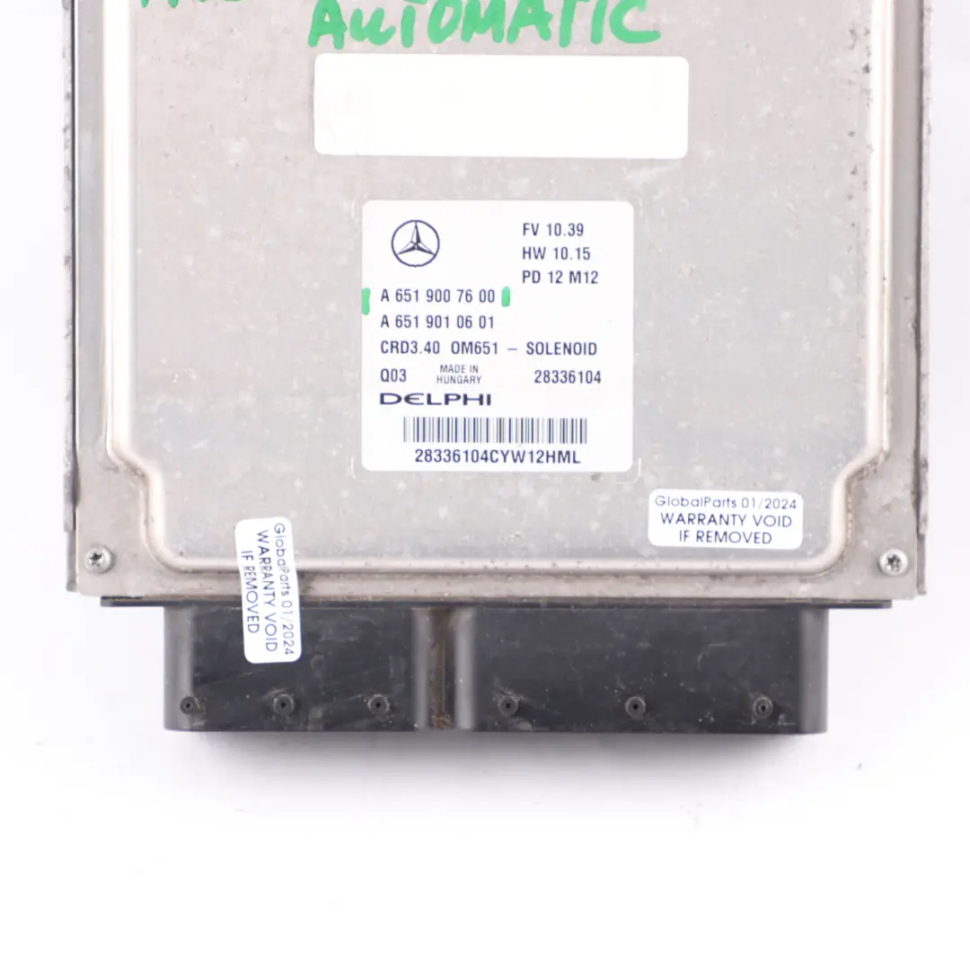 A200 CDI BlueEFFICIENCY OM651.901 Modulo Motore ECU per Mercedes W176 con numero di parte A6519007600 Mercedes W176 A200 CDI BlueEFFICIENCY OM651.901 Modulo Motore ECU - SKU A6519007600-2 - Numero di parte A6519007600
