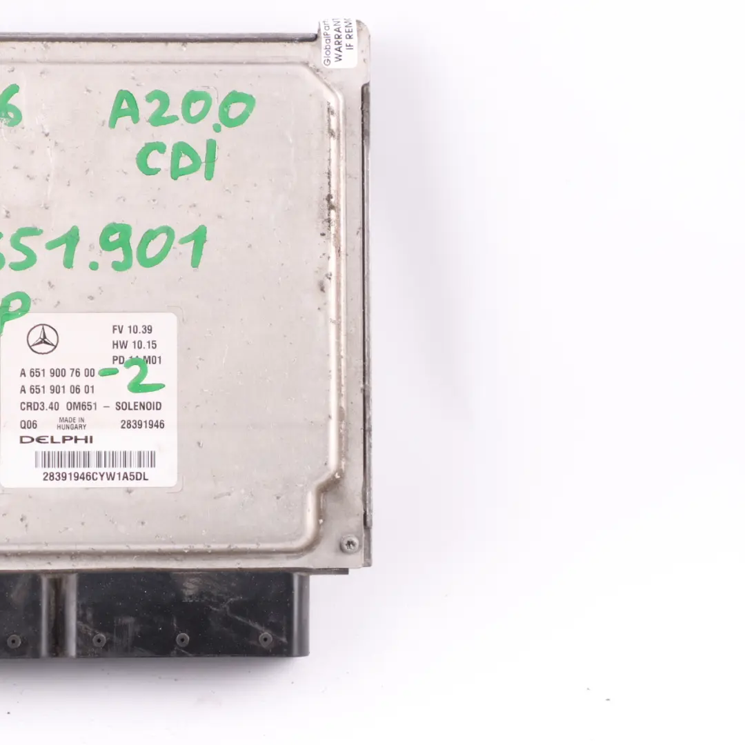 Mercedes W176 A200 CDI BlueEFFICIENCY OM651.901 Engine Module ECU - SKU A6519007600-2 - Part number A6519007600