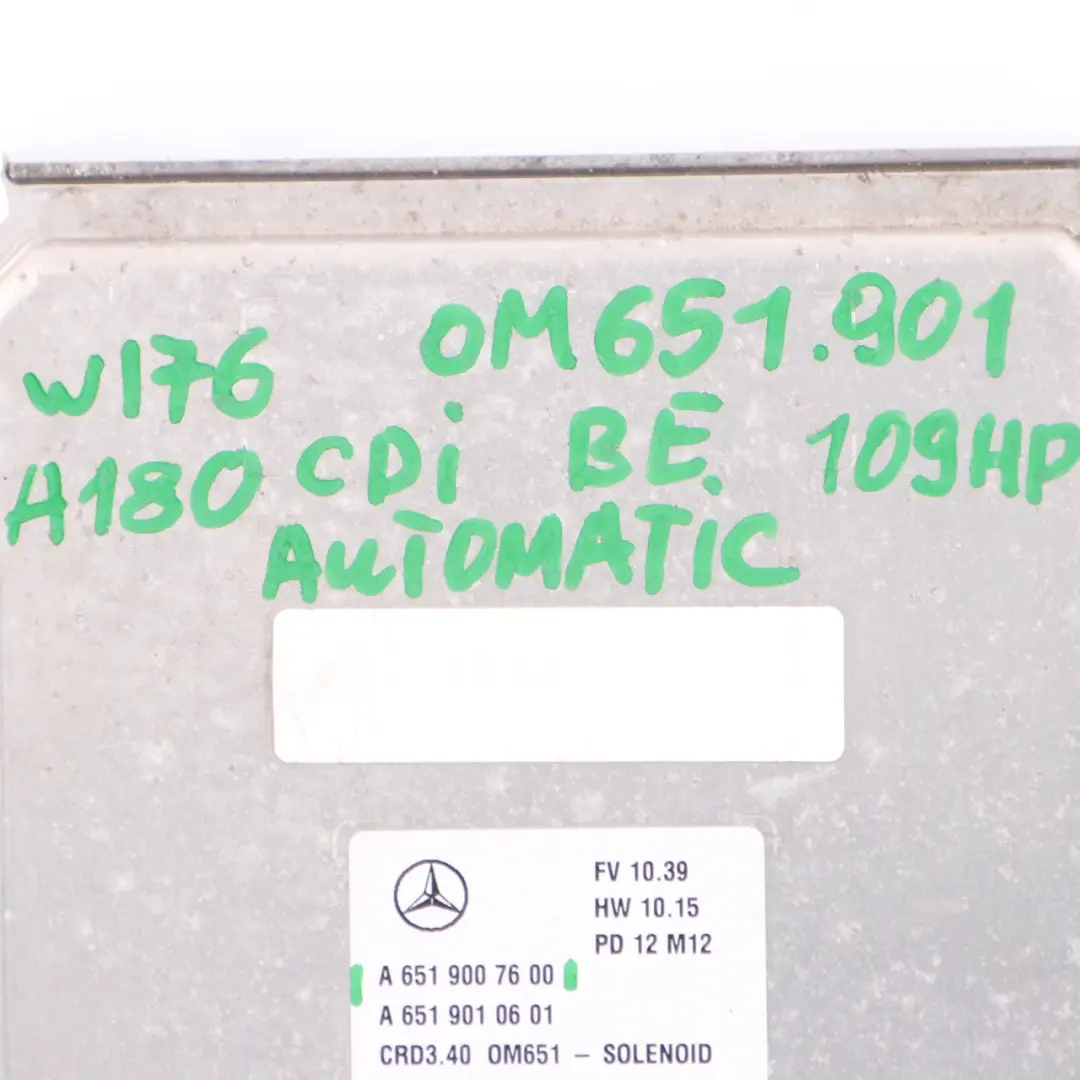 A180 CDI BlueEFFICIENCY OM651.901 Engine Module ECU to Mercedes W176 with Part number A6519007600 Mercedes W176 A180 CDI BlueEFFICIENCY OM651.901 Engine Module ECU - SKU A6519007600 - Part number A6519007600