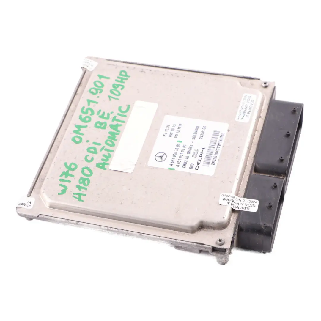 Mercedes W176 A180 CDI BlueEFFICIENCY OM651.901 Engine Module ECU - SKU A6519007600 - Part number A6519007600