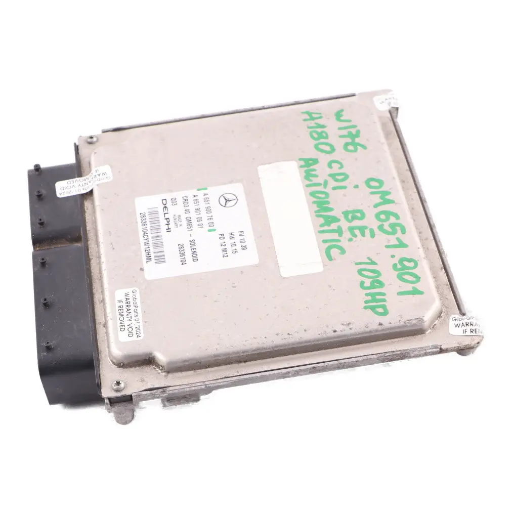 Mercedes W176 A180 CDI BlueEFFICIENCY OM651.901 Engine Module ECU - SKU A6519007600 - Part number A6519007600