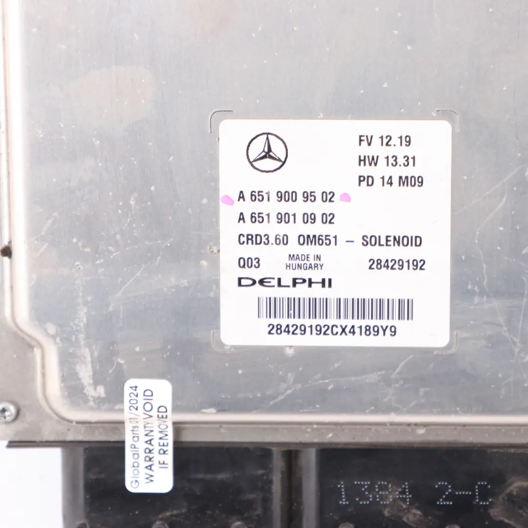 Mercedes W176 A200 CDI OM651.930 136HP Engine Module ECU Automatic - SKU A6519009502 - Part number A6519009502