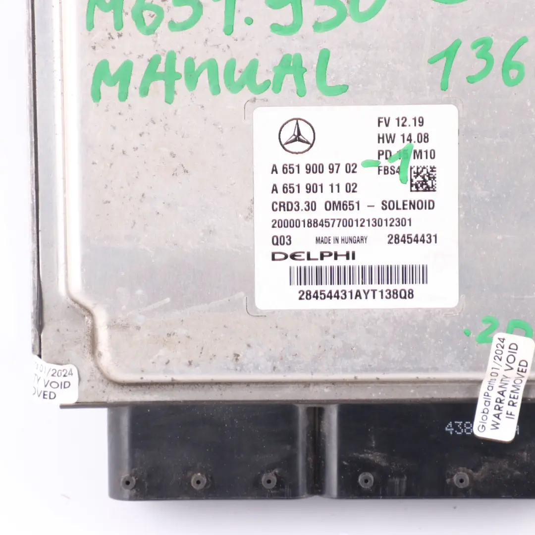 A200 CDI OM651.930 136HP Engine ECU Kit 2 Keys Lock to Mercedes W176 with Part number A6519009702 Mercedes W176 A200 CDI OM651.930 136HP Engine ECU Kit 2 Keys Lock - SKU A6519009702-1 - Part number A6519009702