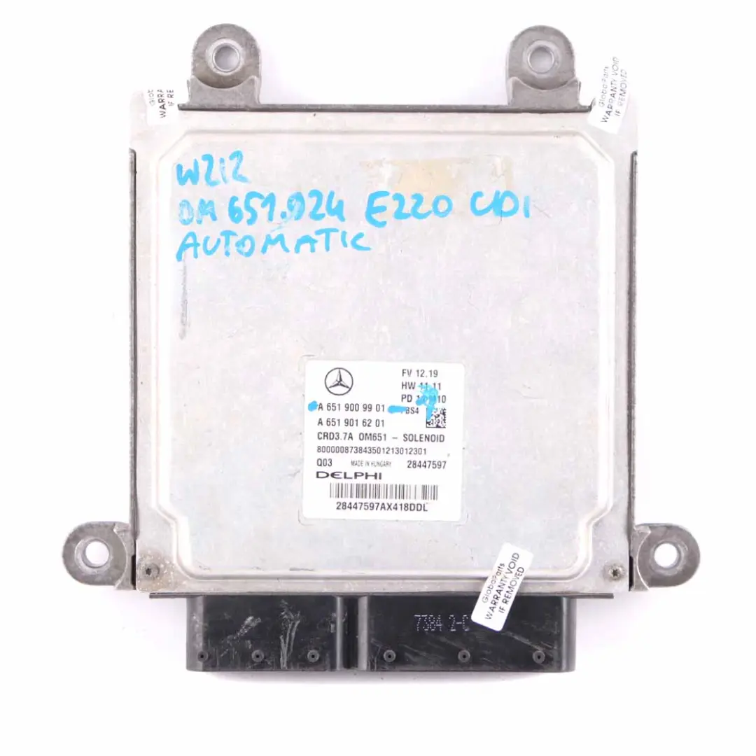 E220CDI OM651.924 Engine Unit Module ECU Kit Key to Mercedes W212 with Part number A6519009901 Mercedes W212 E220CDI OM651.924 Engine Unit Module ECU Kit Key - SKU A6519009901-1 - Part number A6519009901
