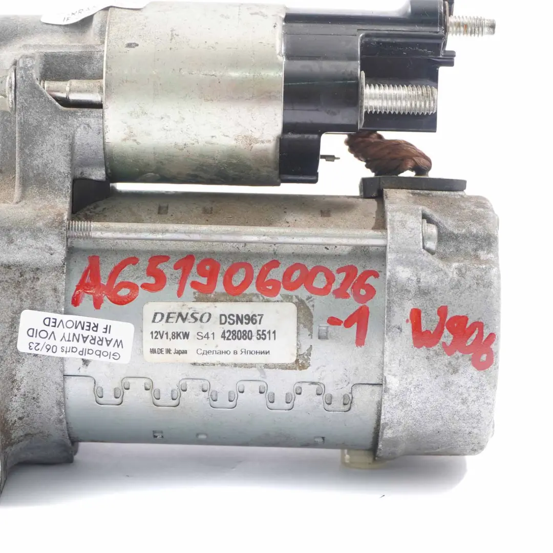  Starter Motor Mercedes W204 W212 W639 OM651 Diesel Engine Denso DSN967 - SKU A6519060026-1 - Part number A6519060026