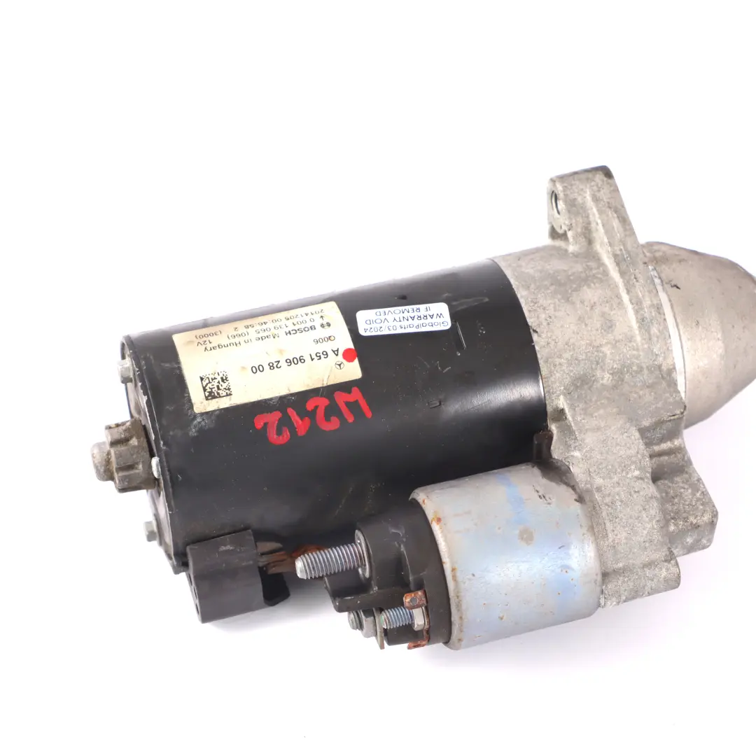  Motorino di avviamento Mercedes W204 W212 W906 Diesel OM651 Bosch - SKU A6519062800 - Numero di parte A6519062800