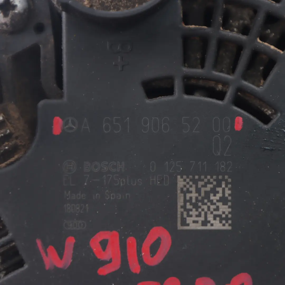 Mercedes W910 OM651 Engine Alternator Generator Bosch - SKU A6519065200 - Part number A6519065200