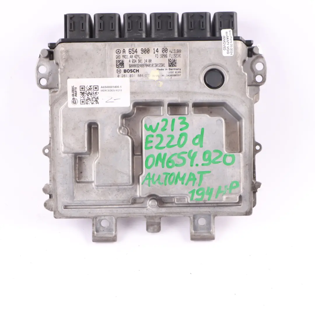Mercedes W213 E220 CDI 654.920 194HP Engine ECU Kit Key SAM - SKU A6549001400-1 - Part number A6549001400