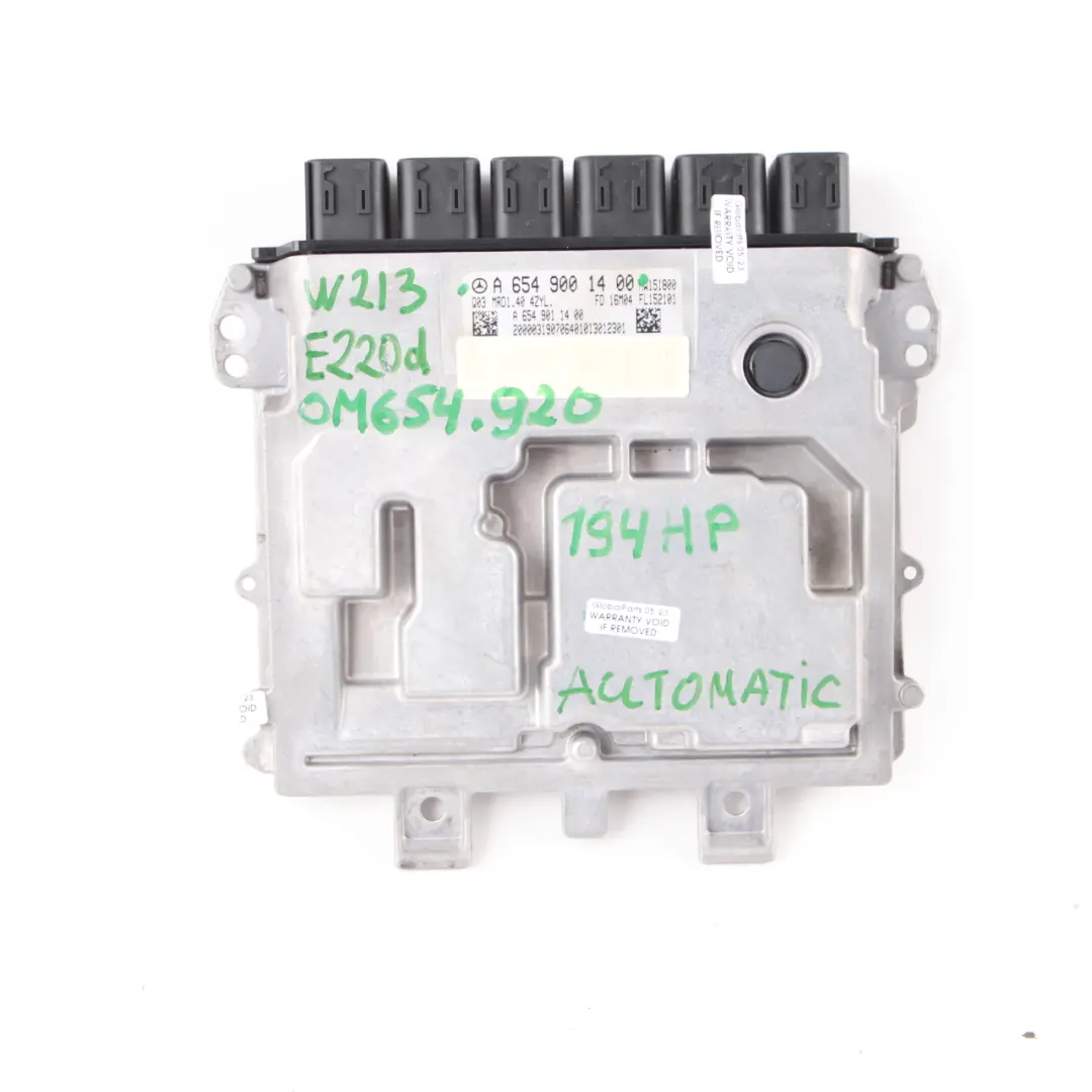 Mercedes W213 E220 CDI OM654.920 Engine Control Unit ECU Automatic - SKU A6549001400 - Part number A6549001400