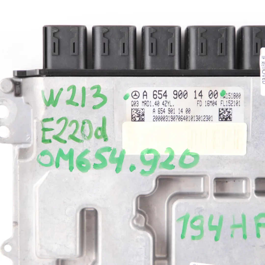 Mercedes W213 E220 CDI OM654.920 Engine Control Unit ECU Automatic - SKU A6549001400 - Part number A6549001400
