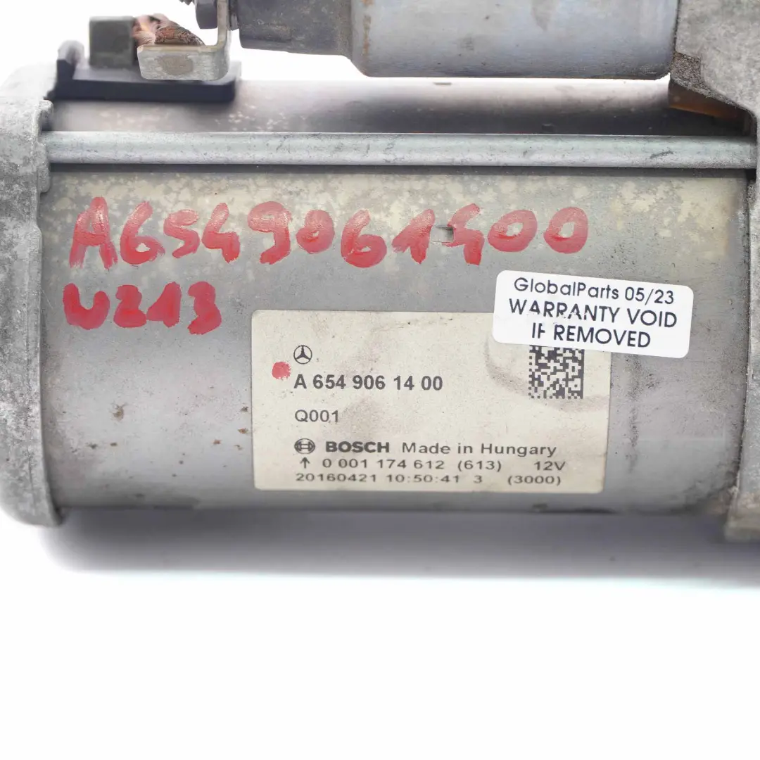 Starter Motor Mercedes W213 S213 W238 OM654 Diesel Engine Actuator to with Part number A6549061400 Starter Motor Mercedes W213 S213 W238 OM654 Diesel Engine Actuator - SKU A6549061400 - Part number A6549061400