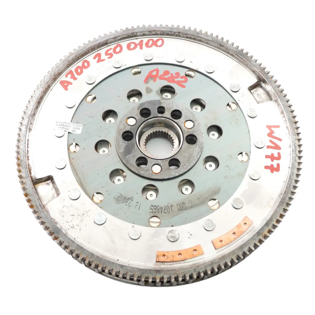 Flywheel Mercedes W177 Petrol M282 Dual Clutch Dual Mass Flywheel to with Part number A7002500100 Flywheel Mercedes W177 Petrol M282 Dual Clutch Dual Mass Flywheel - SKU A7002500100 - Part number A7002500100