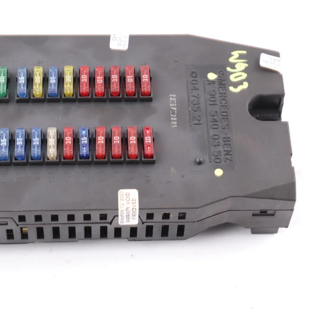 W903 Fuse Box Relay Electrical Box Unit to Mercedes Sprinter with Part number A9015400350 Mercedes Sprinter W903 Fuse Box Relay Electrical Box Unit - SKU A9015400350 - Part number A9015400350