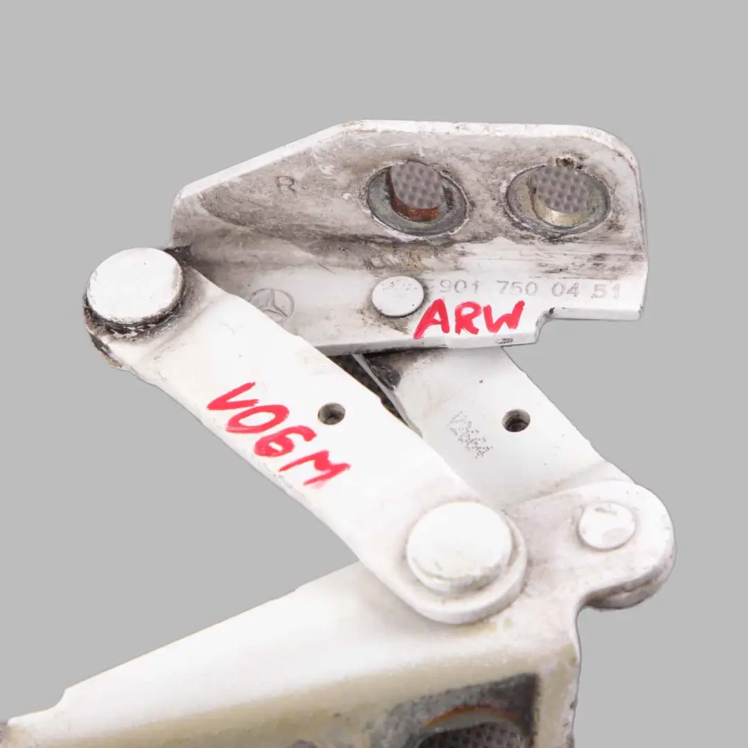 Hood Bonnet Hinge Mercedes W901 W903 Right O/S Engine Arctic White - SKU A9017500451-ARM - Part number A9017500451