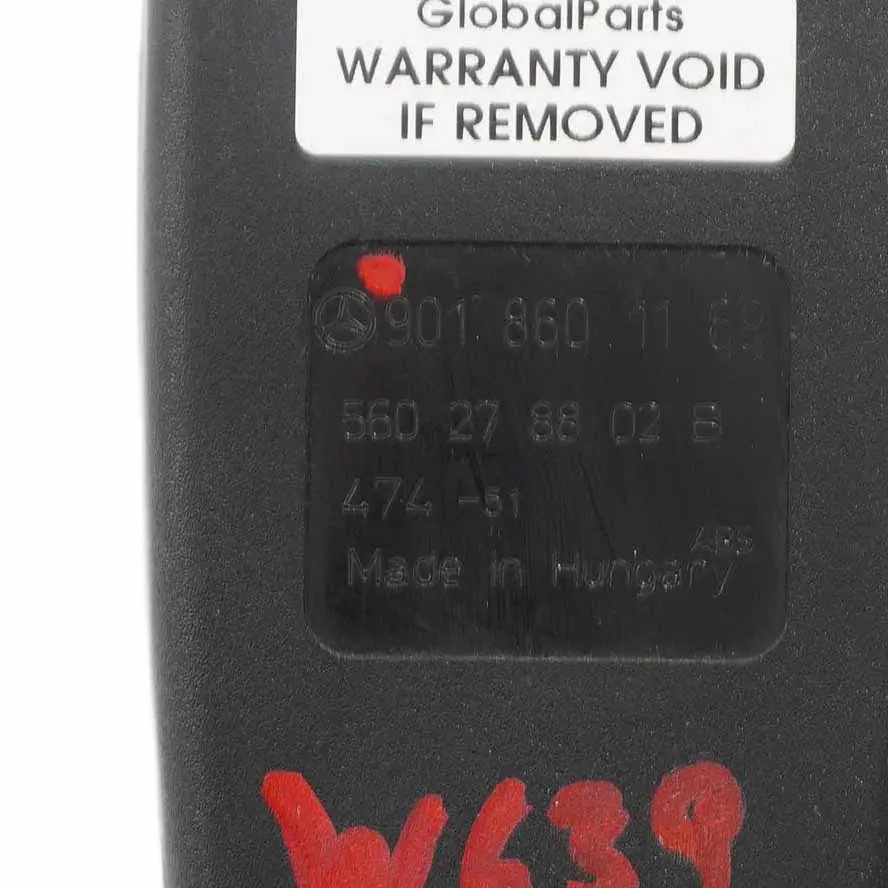  Fibbia Mercedes W639 W906 Tensionatore Cintura Posteriore Centro - SKU A9018601169 - Numero di parte A9018601169