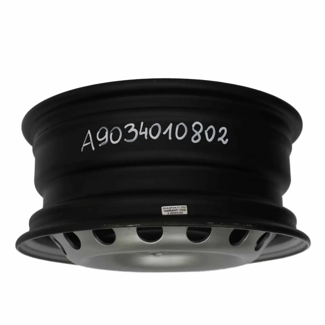 Llanta de acero negra Mercedes Sprinter W901 W903 15" 6J ET:75 para con número de pieza A9034010802 Llanta de acero negra Mercedes Sprinter W901 W903 15" 6J ET:75 - SKU A9034010802 - Número de pieza A9034010802