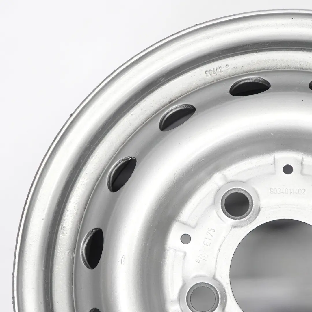 Mercedes Sprinter W901 W903 Jante Acier Argentée 15" 6J ET:75 9034011402 - SKU A9034011402 - Numéro de pièce A9034011402