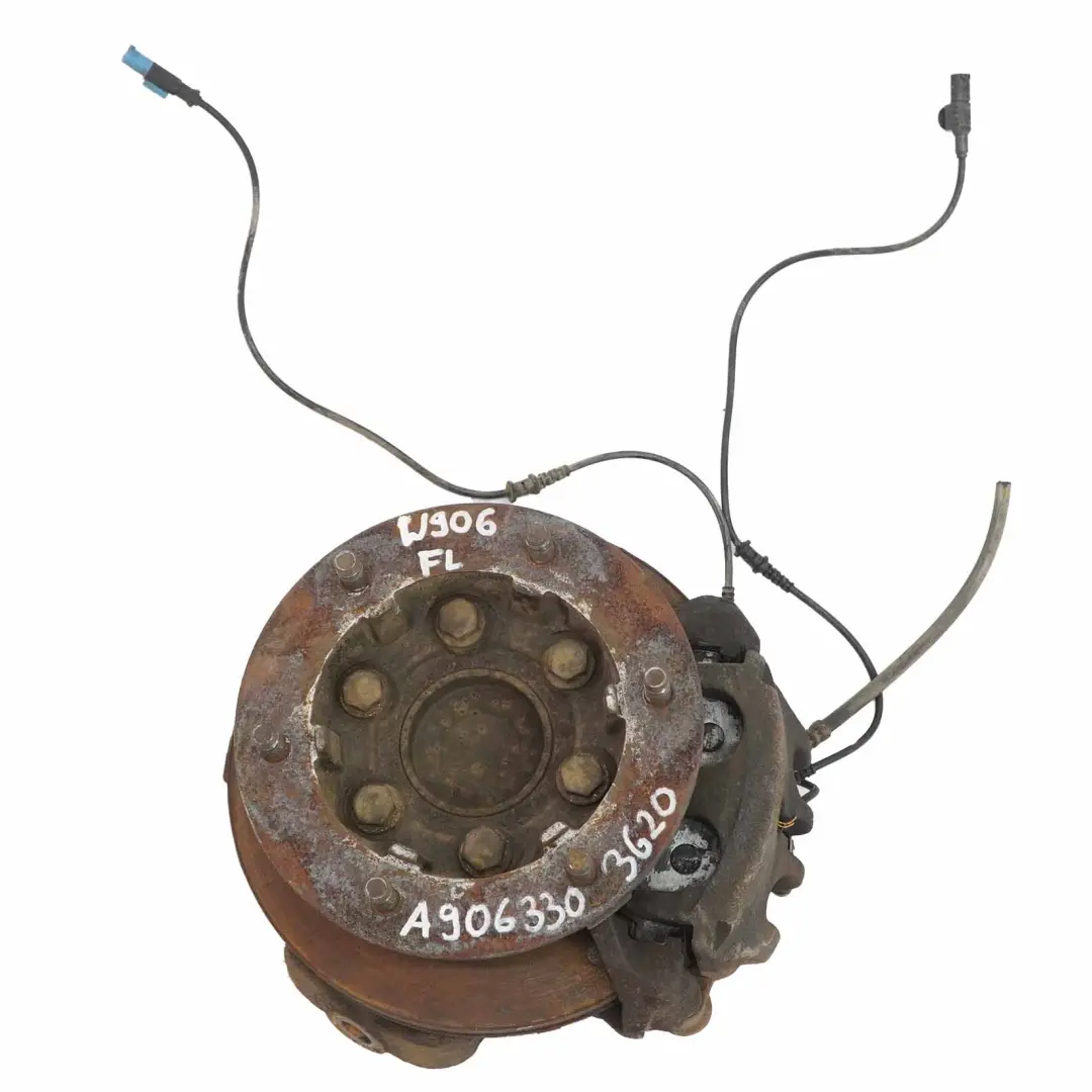 Carrier Mercedes W906 Front Left Suspension N/S Wheel Hub Brake Disc to Wheel with Part number A9063303620 Wheel Carrier Mercedes W906 Front Left Suspension N/S Wheel Hub Brake Disc - SKU A9063303620 - Part number A9063303620