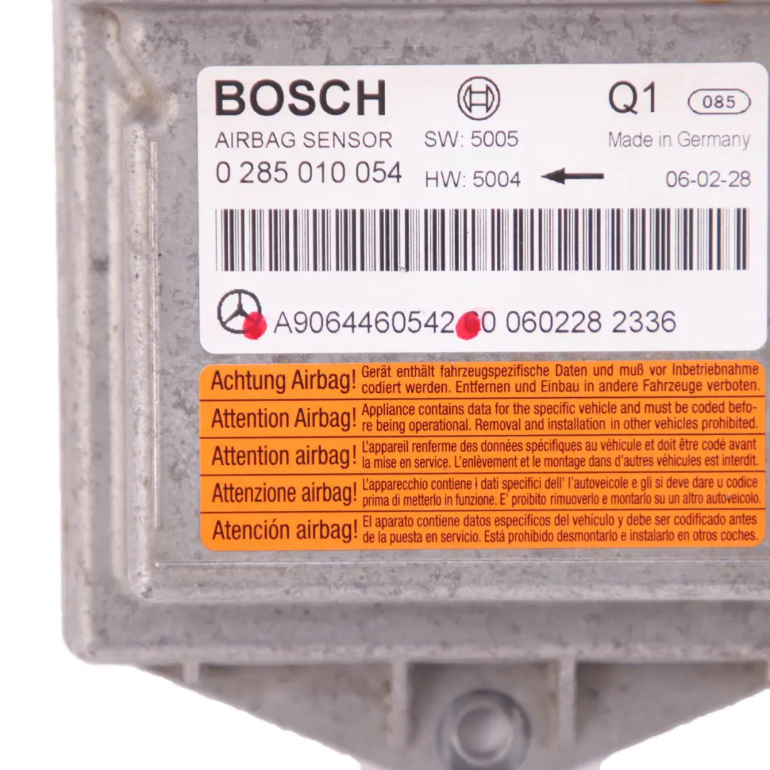 Mercedes W639 W906 Moduł Sensor Airbag Poduszek Powietrznych - SKU A9064460542 - Numer Części A9064460542