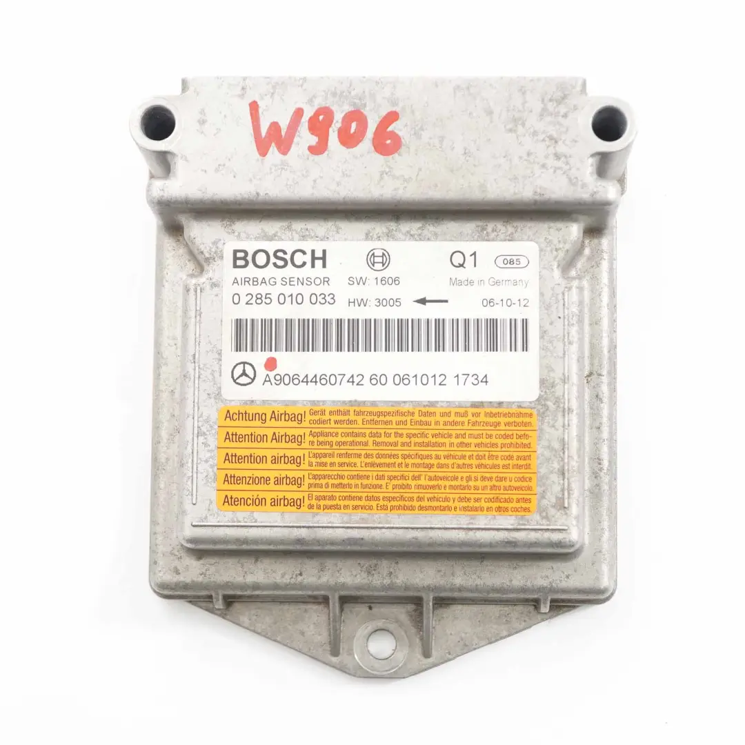 Mercedes Sprinter W906 Air SRS Bag Control Module Unit 0285010033 - SKU A9064460742 - Part number A9064460742