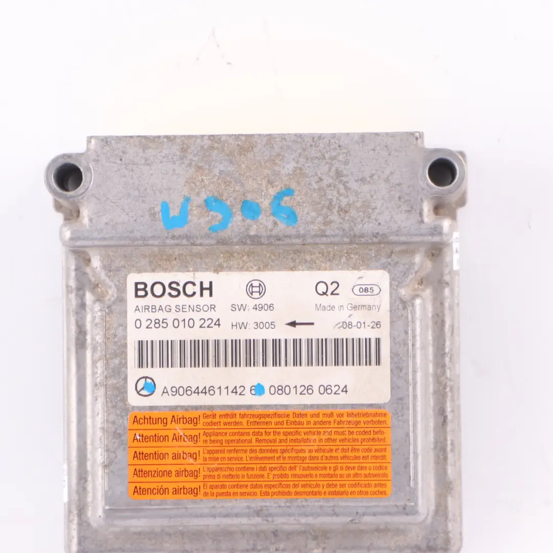 Módulo Airbag Air Bag SRS Unidad de Control ECU para Mercedes W639 W906 con número de pieza A9064461142 Mercedes W639 W906 Módulo Airbag Air Bag SRS Unidad de Control ECU - SKU A9064461142 - Número de pieza A9064461142