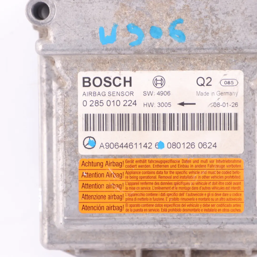 Airbag Modul Airbag SRS Steuergerät ECU für Mercedes W639 W906 mit Teilenummer A9064461142 Mercedes W639 W906 Airbag Modul Airbag SRS Steuergerät ECU - SKU A9064461142 - Teilenummer A9064461142