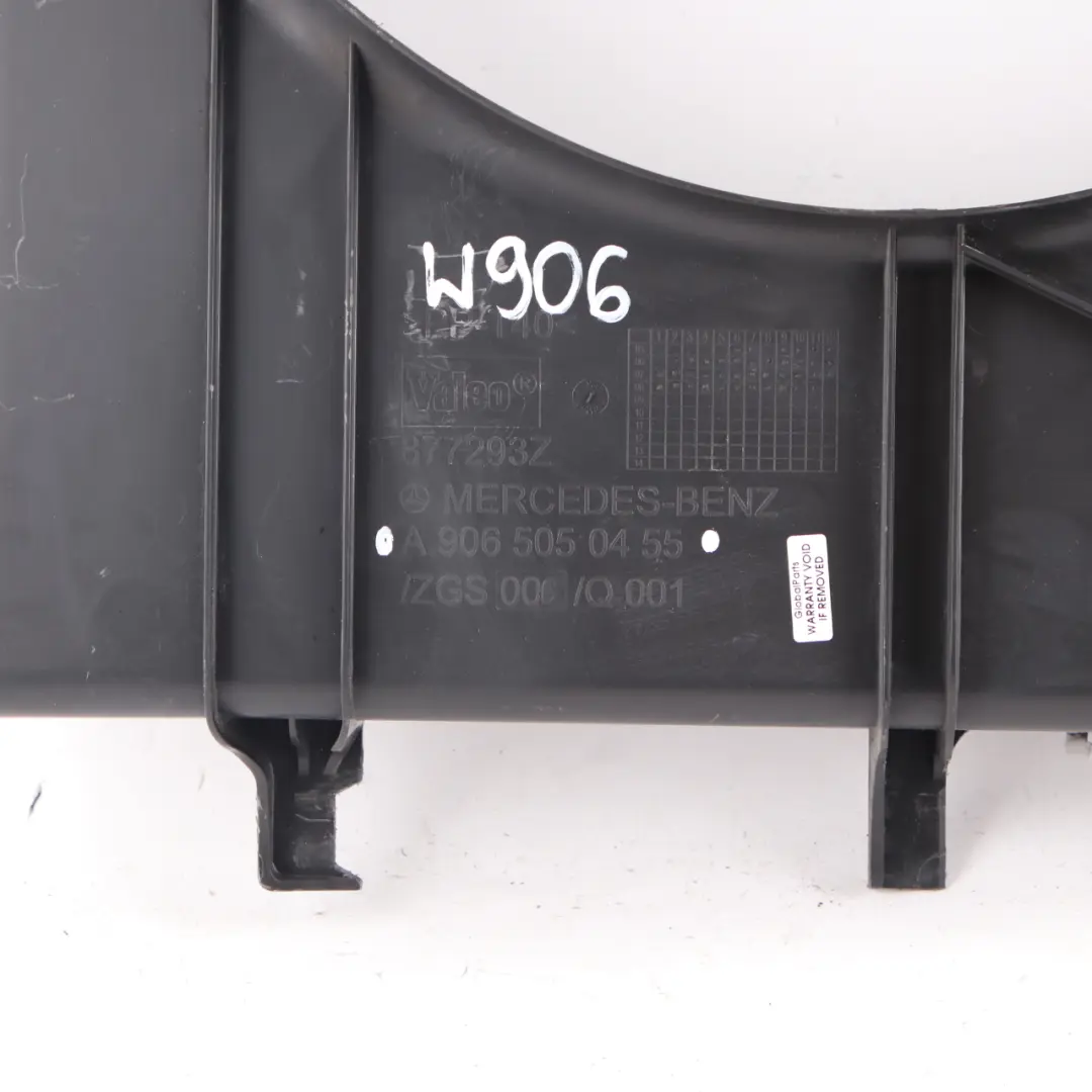 Cooling Radiator Fan Shroud Cover Panel to Mercedes W906 Engine with Part number A9065050455 Mercedes W906 Engine Cooling Radiator Fan Shroud Cover Panel - SKU A9065050455-1 - Part number A9065050455