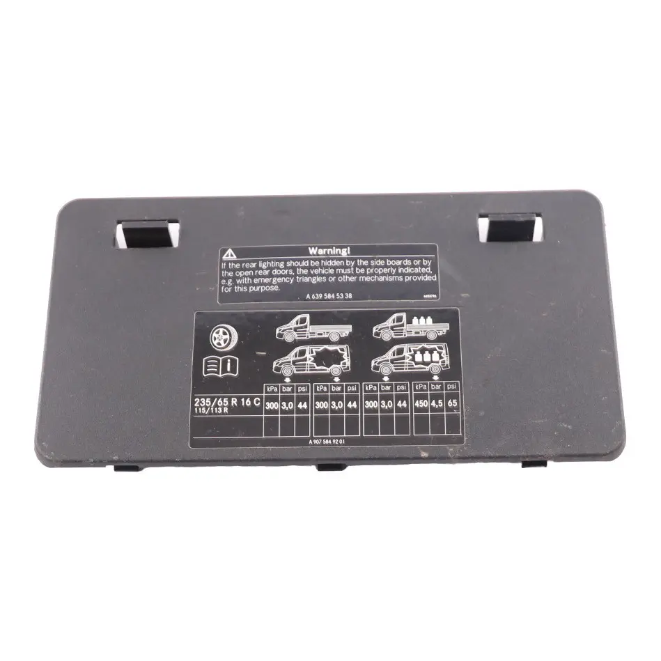Mercedes Sprinter W906 Couvercle Boîte Fusibles Couvercle Panneau A6395450003