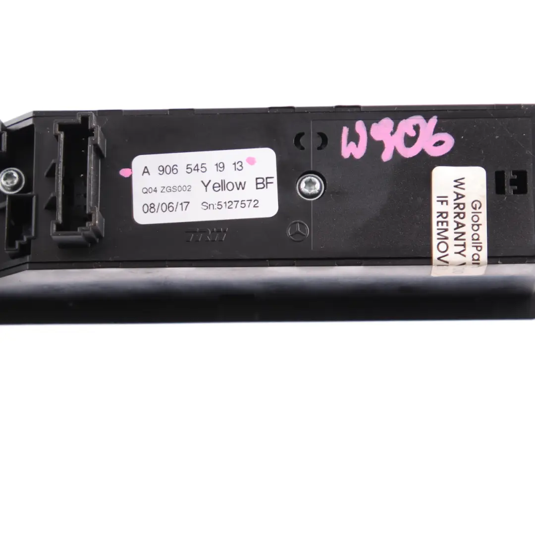 Mercedes W906 Interruptor elevalunas Regulación Puerta Delantera Izquierda - SKU A9065451913 - Número de pieza A9065451913