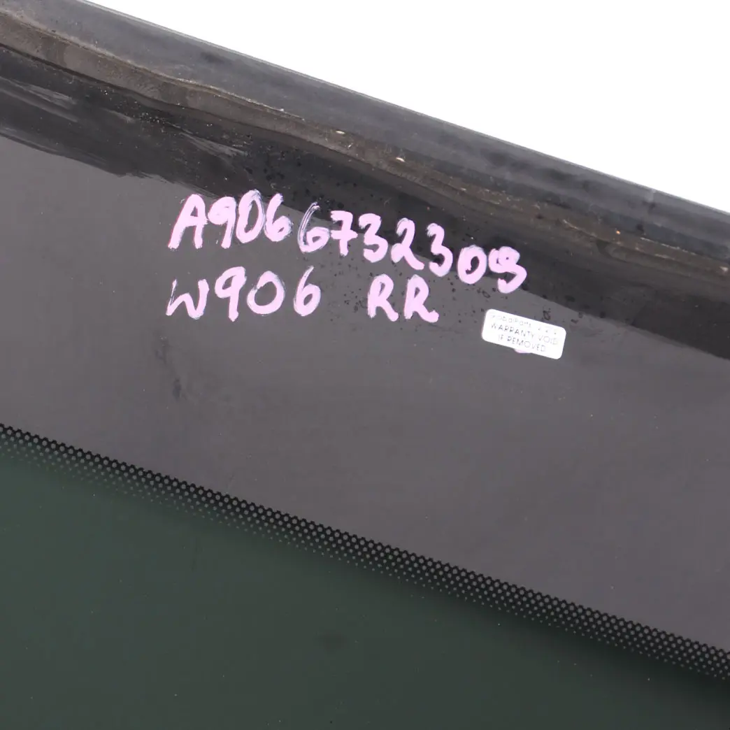 Right O/S Side Window Glass Glazing AS3 to Mercedes Sprinter W906 Rear with Part number A9066732309 Mercedes Sprinter W906 Rear Right O/S Side Window Glass Glazing AS3 - SKU A9066732309 - Part number A9066732309