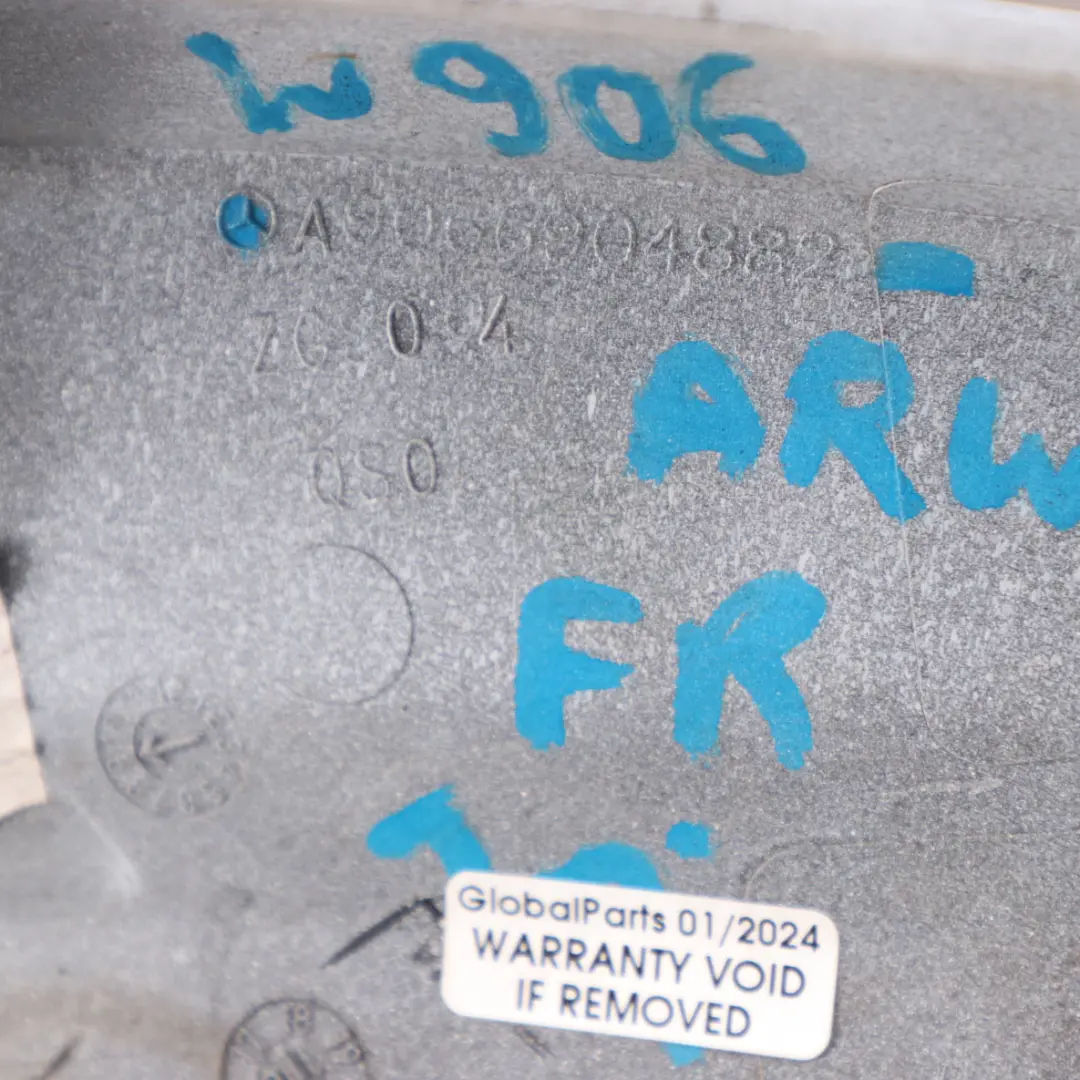 Wing Moulding Front Right O/S Cover Arctic White 9147 to Mercedes W906 with Part number A9066904882 Mercedes W906 Wing Moulding Front Right O/S Cover Arctic White 9147 - SKU A9066904882-ARW - Part number A9066904882