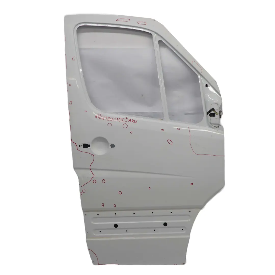 Mercedes-Benz Sprinter W906 Door Front Right O/S Arctic White - 9147 to with Part number A9067200105 Mercedes-Benz Sprinter W906 Door Front Right O/S Arctic White - 9147 - SKU A9067200105-ARW - Part number A9067200105
