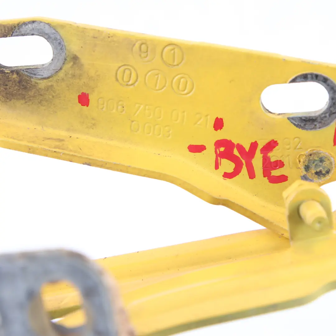 Hinge Right O/S Hood Bonnet Broom Yellow to Mercedes Sprinter W906 with Part number A9067500121 Mercedes Sprinter W906 Hinge Right O/S Hood Bonnet Broom Yellow - SKU A9067500121-BYE - Part number A9067500121