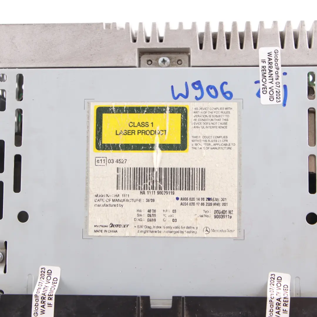 Audio Stereo Radio Head Unit to Mercedes Vito W639 Sprinter W906 CD with Part number A9068201486 Mercedes Vito W639 Sprinter W906 CD Audio Stereo Radio Head Unit - SKU A9068201486 - Part number A9068201486