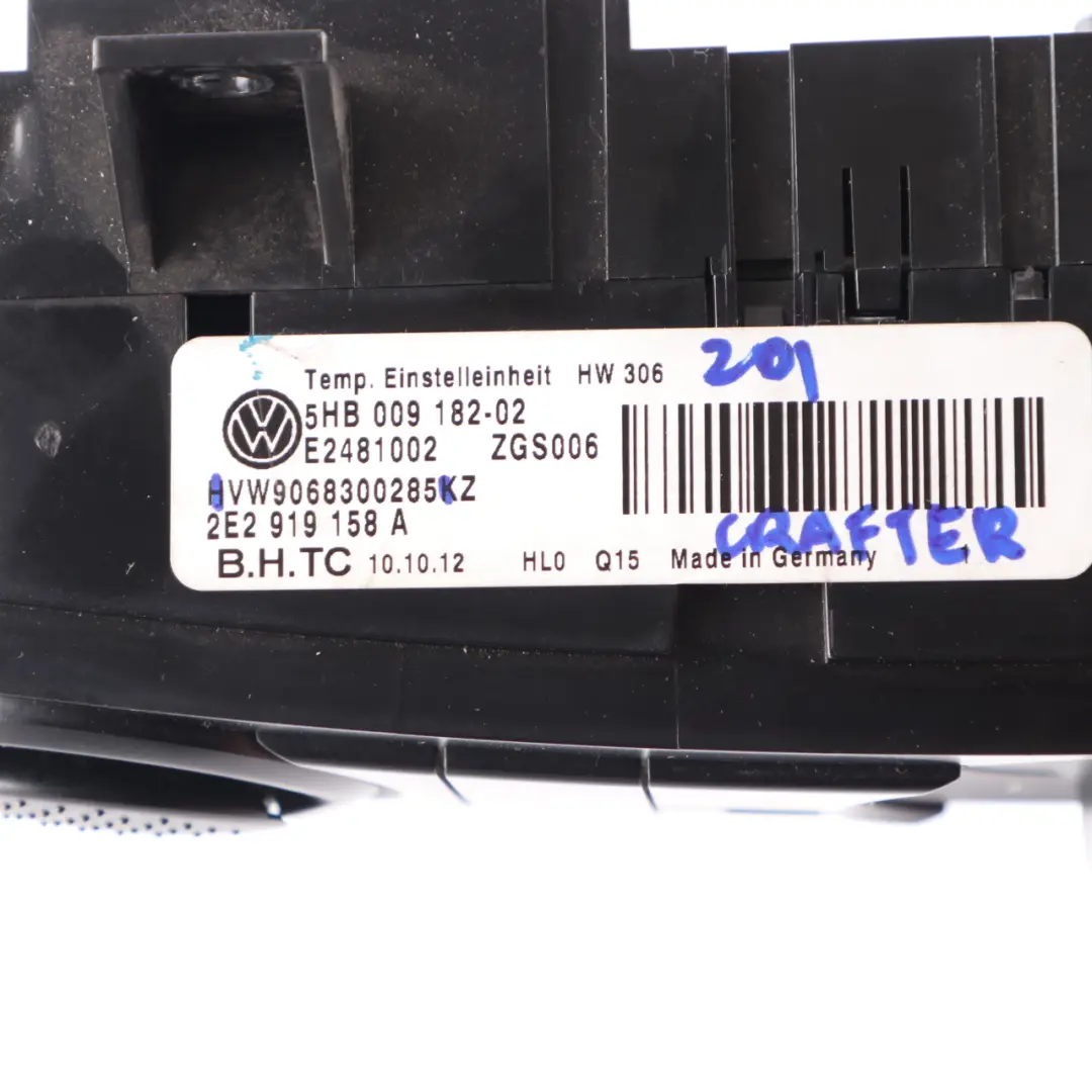 Heater Climate Control A/C Switch Panel to Mercedes W906 VW Crafter 1 with Part number A9068300285 Mercedes W906 VW Crafter 1 Heater Climate Control A/C Switch Panel - SKU A9068300285 - Part number A9068300285