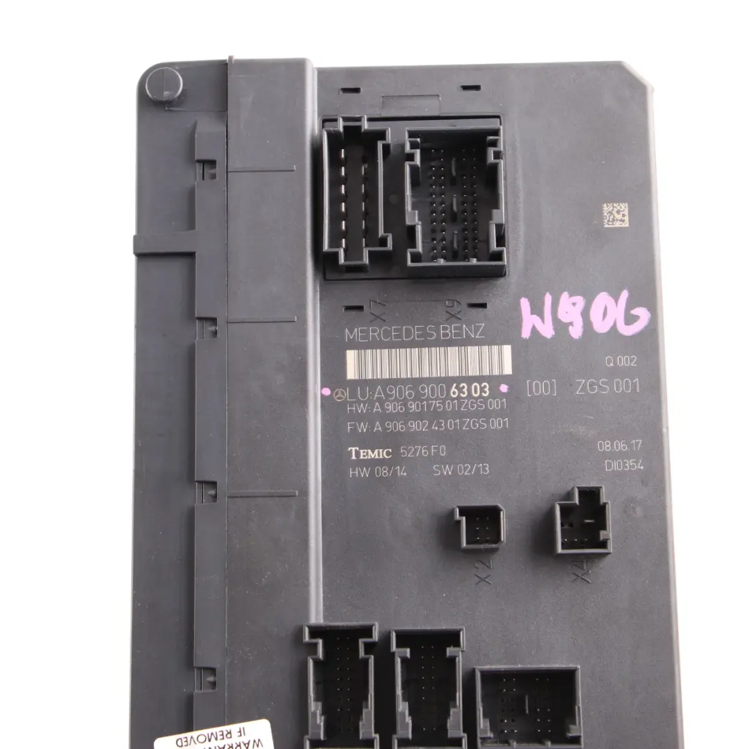 Mercedes W906 scatola dei fusibili unità controllo modulo ZGS Temic - SKU A9069006303 - Numero di parte A9069006303