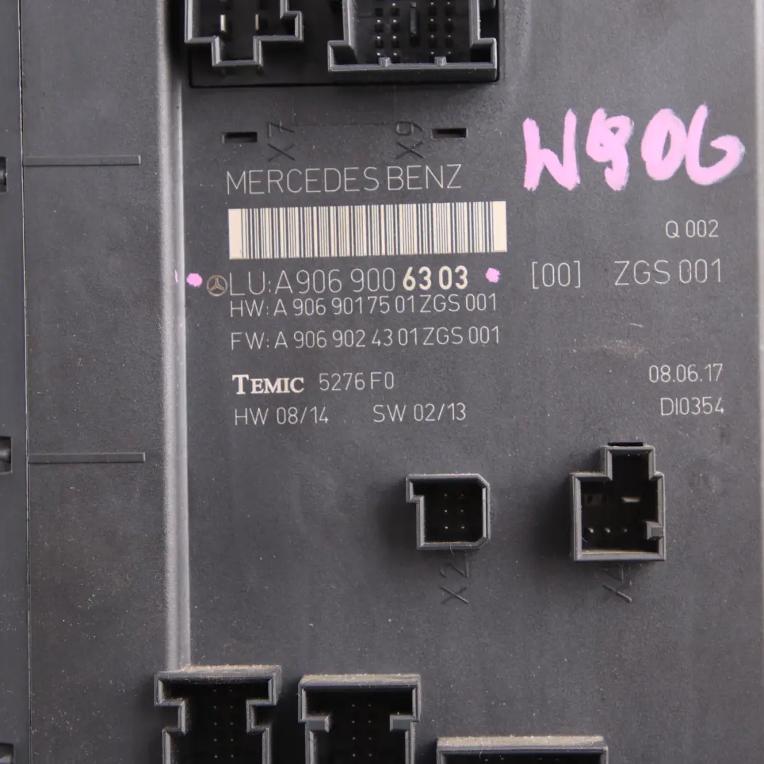 Mercedes W906 Boîte à fusibles Module de contrôle ZGS Temic - SKU A9069006303 - Numéro de pièce A9069006303