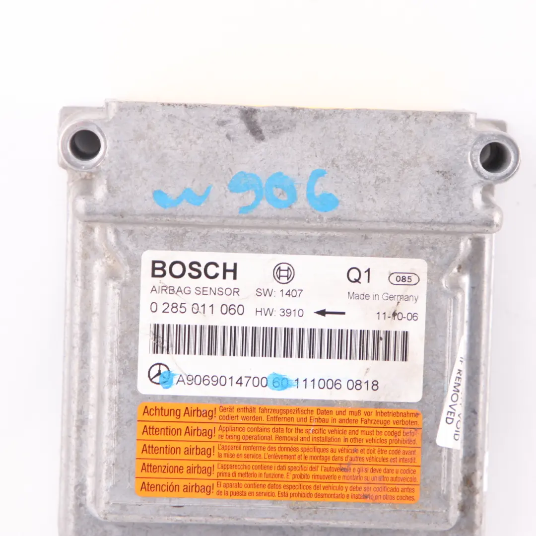 Mercedes W639 W906 Moduł Sensor Poduszki AirBag ECU 0285011060 - SKU A9069014700 - Numer Części A9069014700