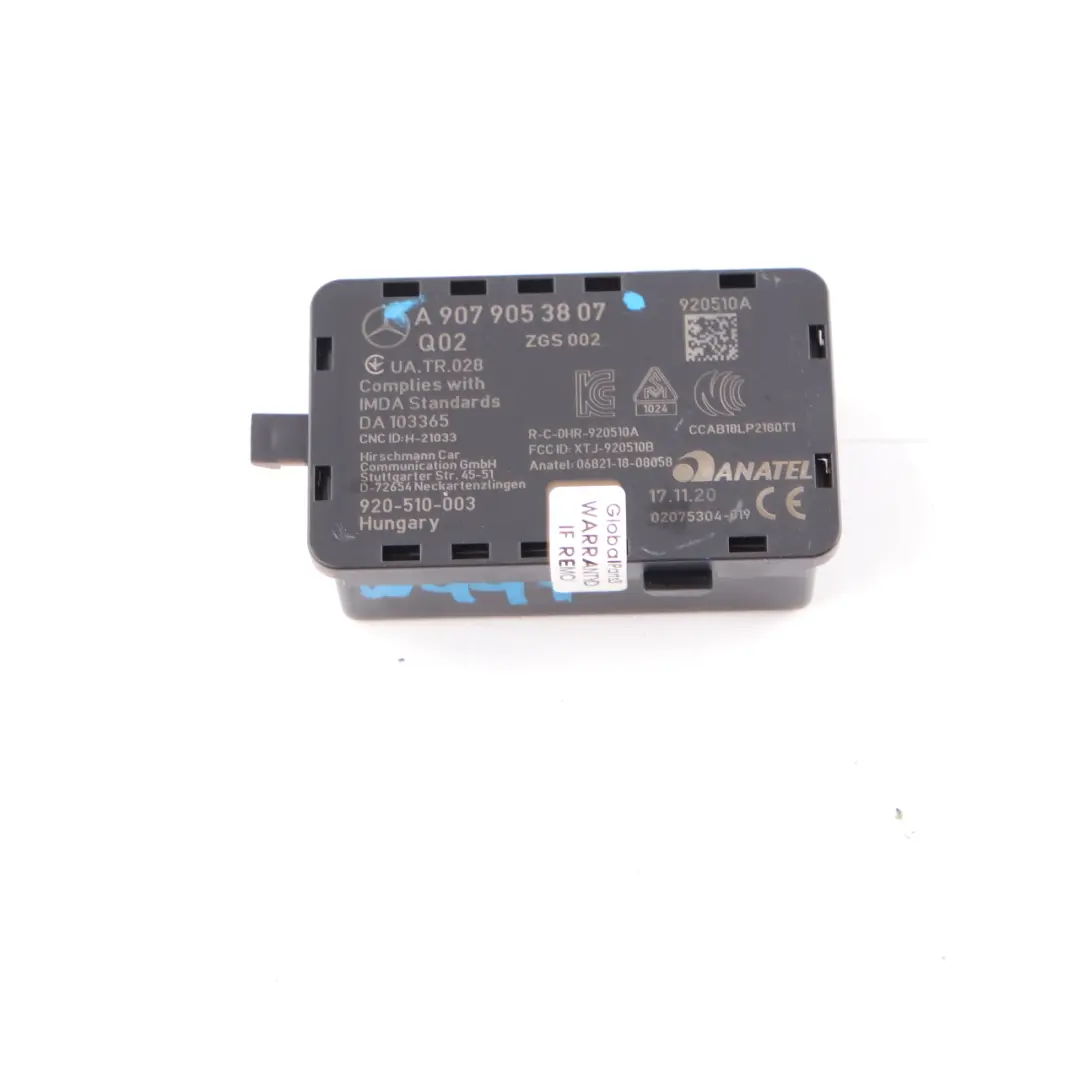 Antenne Amplificateur Mercedes W447 W907 W910 Aerial Module pour à propos du numéro de pièce A9079053807 Antenne Amplificateur Mercedes W447 W907 W910 Aerial Module - SKU A9079053807 - Numéro de pièce A9079053807