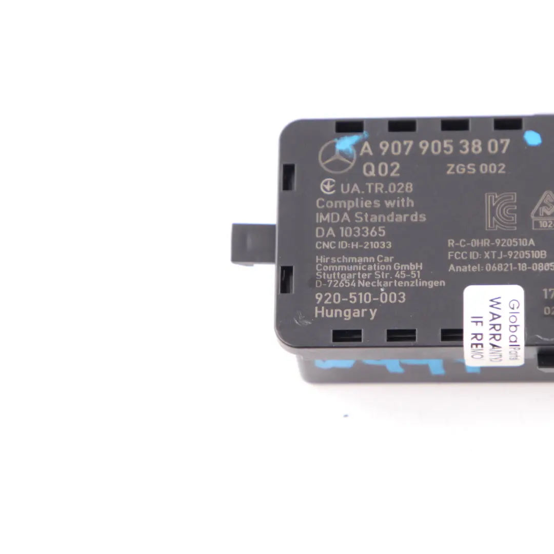 Amplificador de antena Mercedes W447 W907 W910 Aerial Module para con número de pieza A9079053807 Amplificador de antena Mercedes W447 W907 W910 Aerial Module - SKU A9079053807 - Número de pieza A9079053807