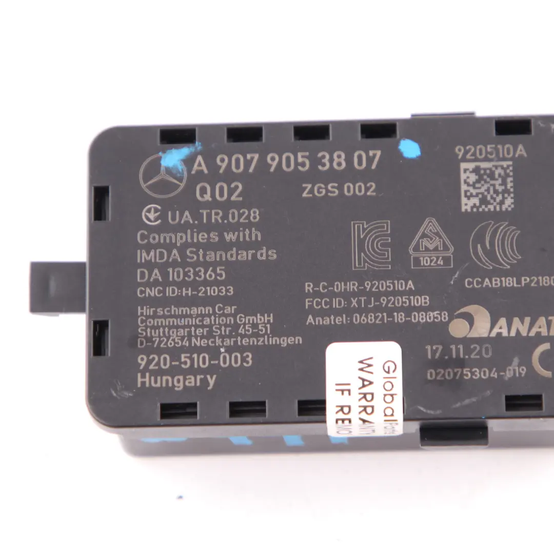 Antenna Amplifier Mercedes W447 W907 W910 Aerial Module to with Part number A9079053807 Antenna Amplifier Mercedes W447 W907 W910 Aerial Module - SKU A9079053807 - Part number A9079053807