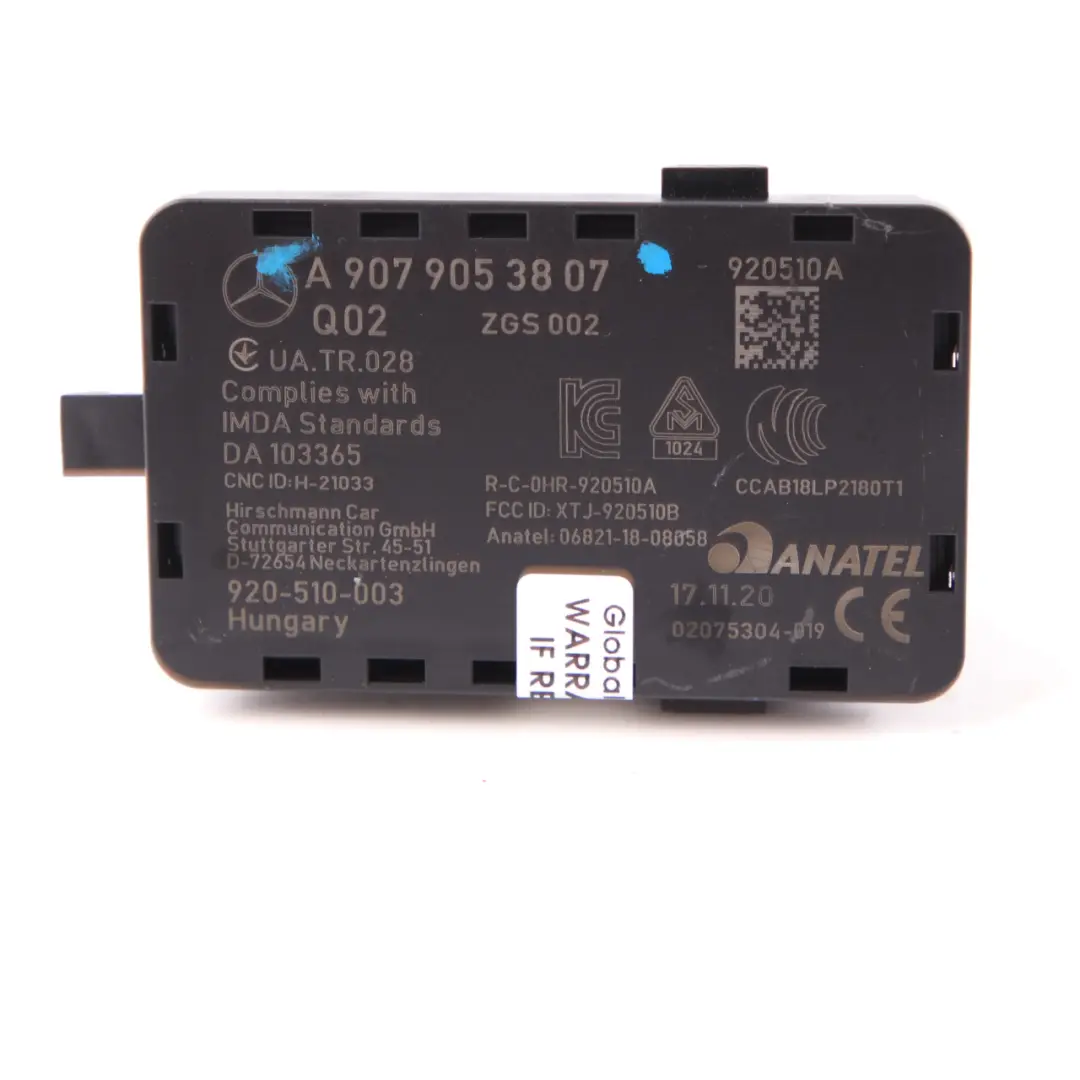 W907 W910 Wzmacniacz Moduł Antenowy do Mercedes W447 o numerze A9079053807 Mercedes W447 W907 W910 Wzmacniacz Moduł Antenowy - SKU A9079053807 - Numer Części A9079053807